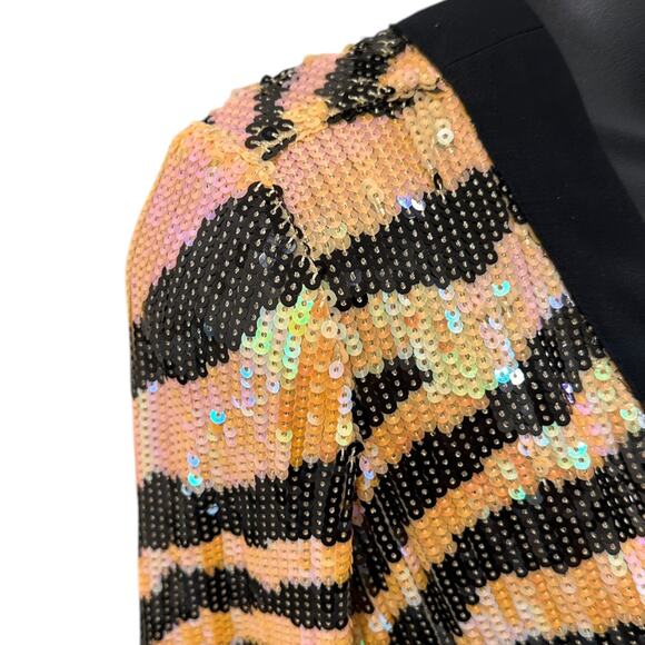 RIXO London Gigi Midi Sequin Dress In Tiger - Picture 7 of 13